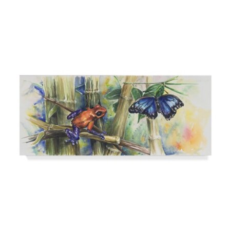 Charlsie Kelly 'Blue Morpho Frog' Canvas Art,8x19